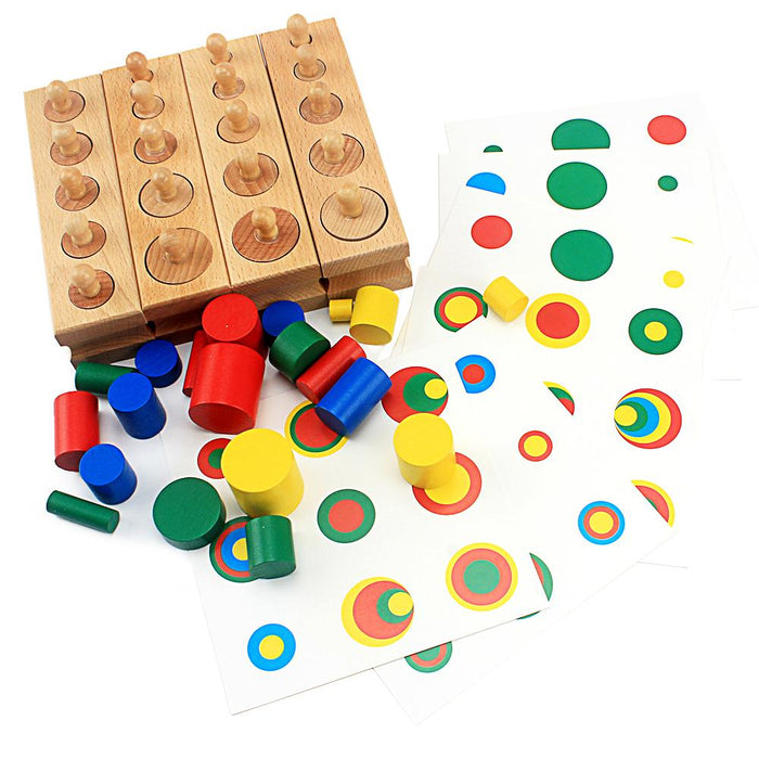 Wooden Toys Colorful Socket Cylinder Block Set