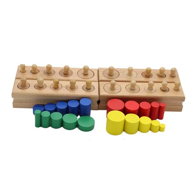 Wooden Toys Colorful Socket Cylinder Block Set