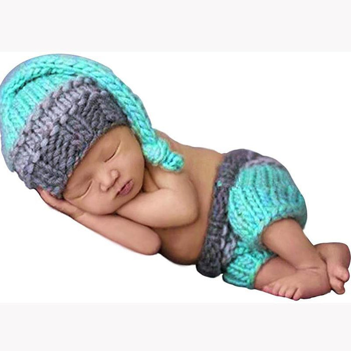 Pasgeboren fotografie rekwisieten babyjongen gebreide outfits