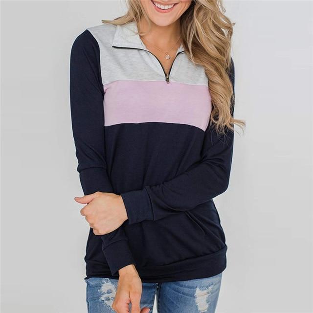 Long Sleeve Patchwork Pullover