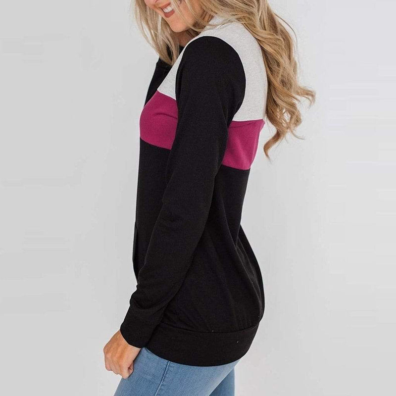 Long Sleeve Patchwork Pullover