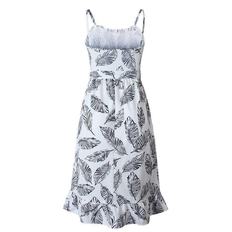 Spaghetti Strap Backless Midi Dress